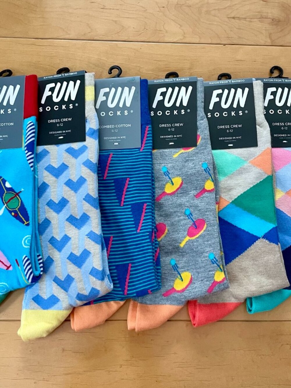 FUN Socks (6) pairs Novelty Nostalgic Dress Socks Mens 6-12 US 10-13 NEW
